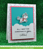 Lawn Fawn WINTER UNICORN Clear Stamps 7 pc