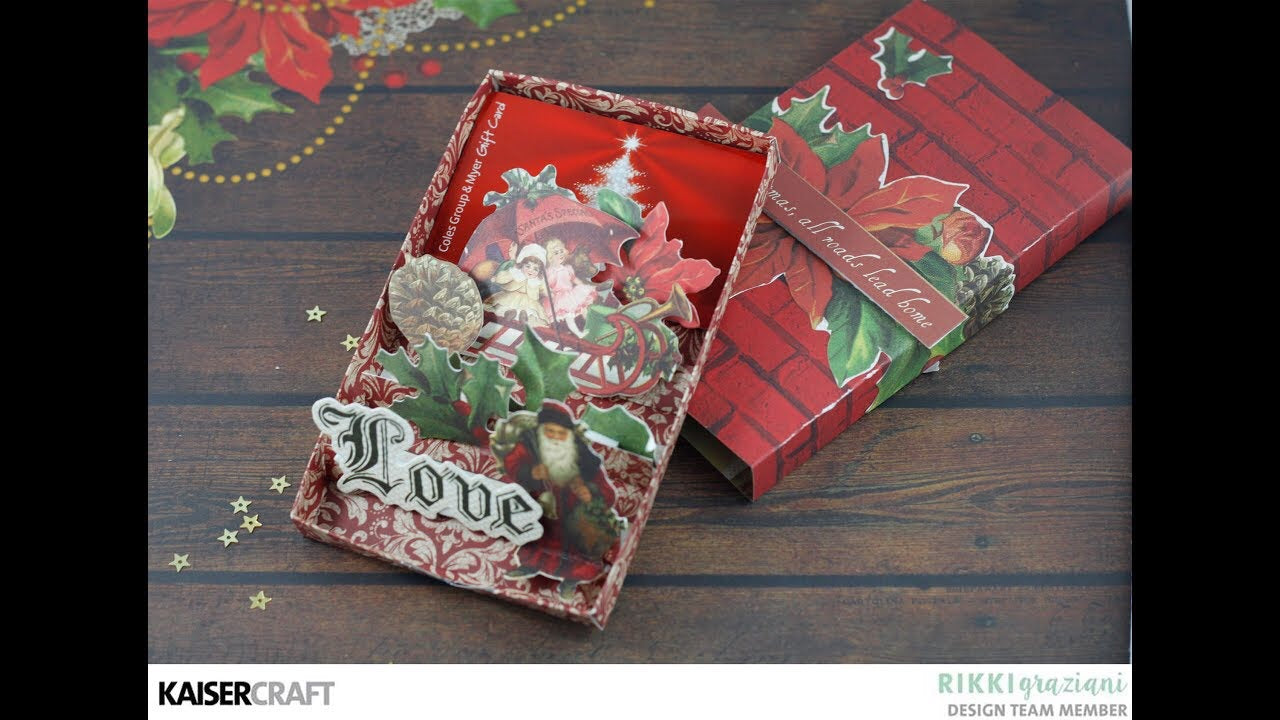 Kaisercraft Letters To Santa POINSETTIA GARLAND 12&quot;X12&quot; Scrapbook Sheet