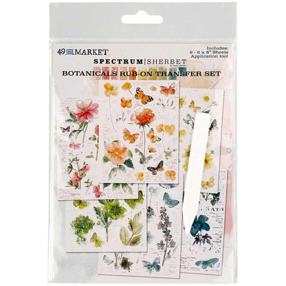 49 and Market Spectrum Sherbet BOTANICALS RUB-ON TRANSFER SET