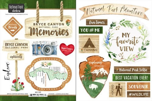 Scrapbook Customs BRYCE CANYON National Park Stickers 18 pc Scrapbooksrus