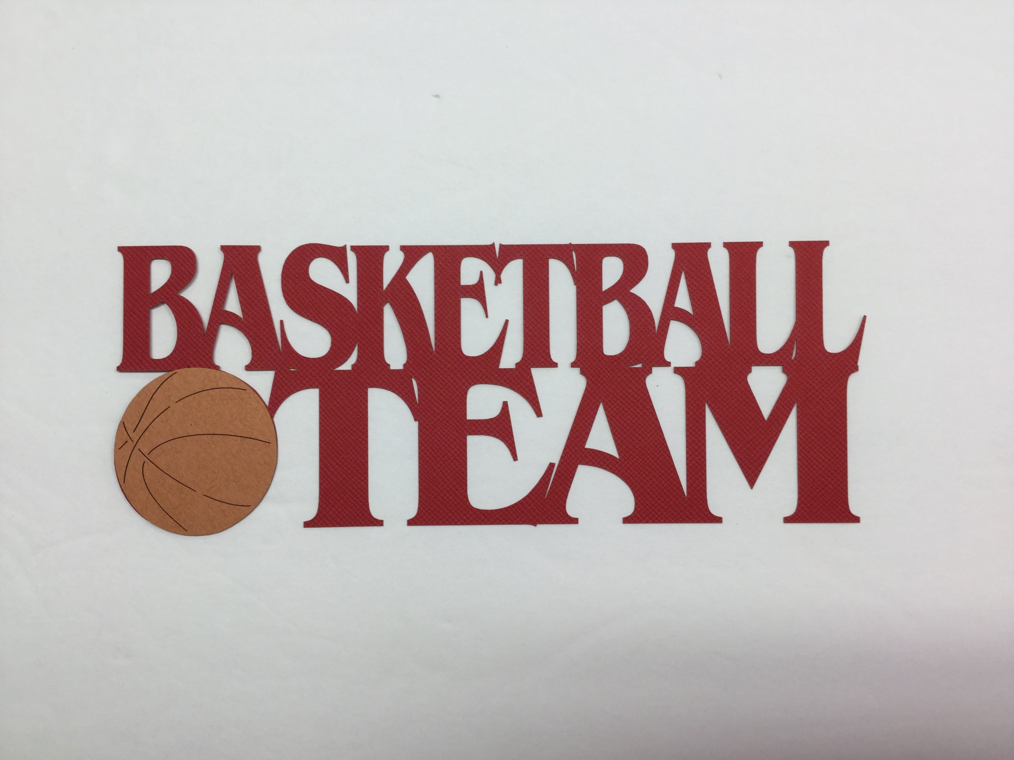 BASKETBALL TEAM Red Laser Die Cut 2pc Scrapbooksrus