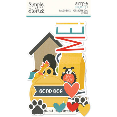 Simple Stories Page Pieces-Pet Shoppe Dog 13pc Scrapbookrus
