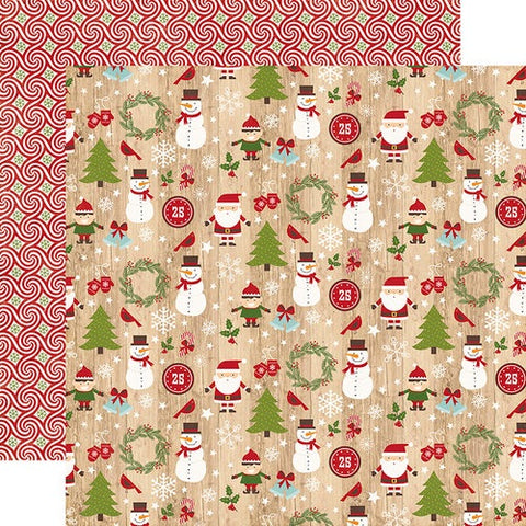 Echo Park I Love Christmas HERE COME SANTA 12”x12” Scrapbook Paper