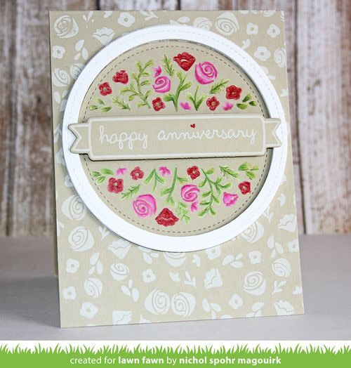 Lawn Fawn Cuts HAPPY ANNIVERSARY BORDER Craft Die