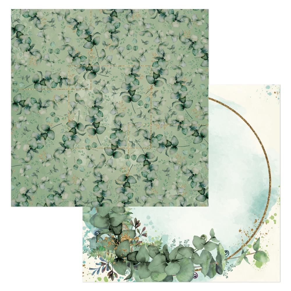 Bo Bunny Willow &amp; Sage EUCALYPTUS 12&quot;X12&quot; Scrapbook Paper Scrapbookrus