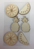 Tropical Wooden 6pc Self-Adhesive Embellishments