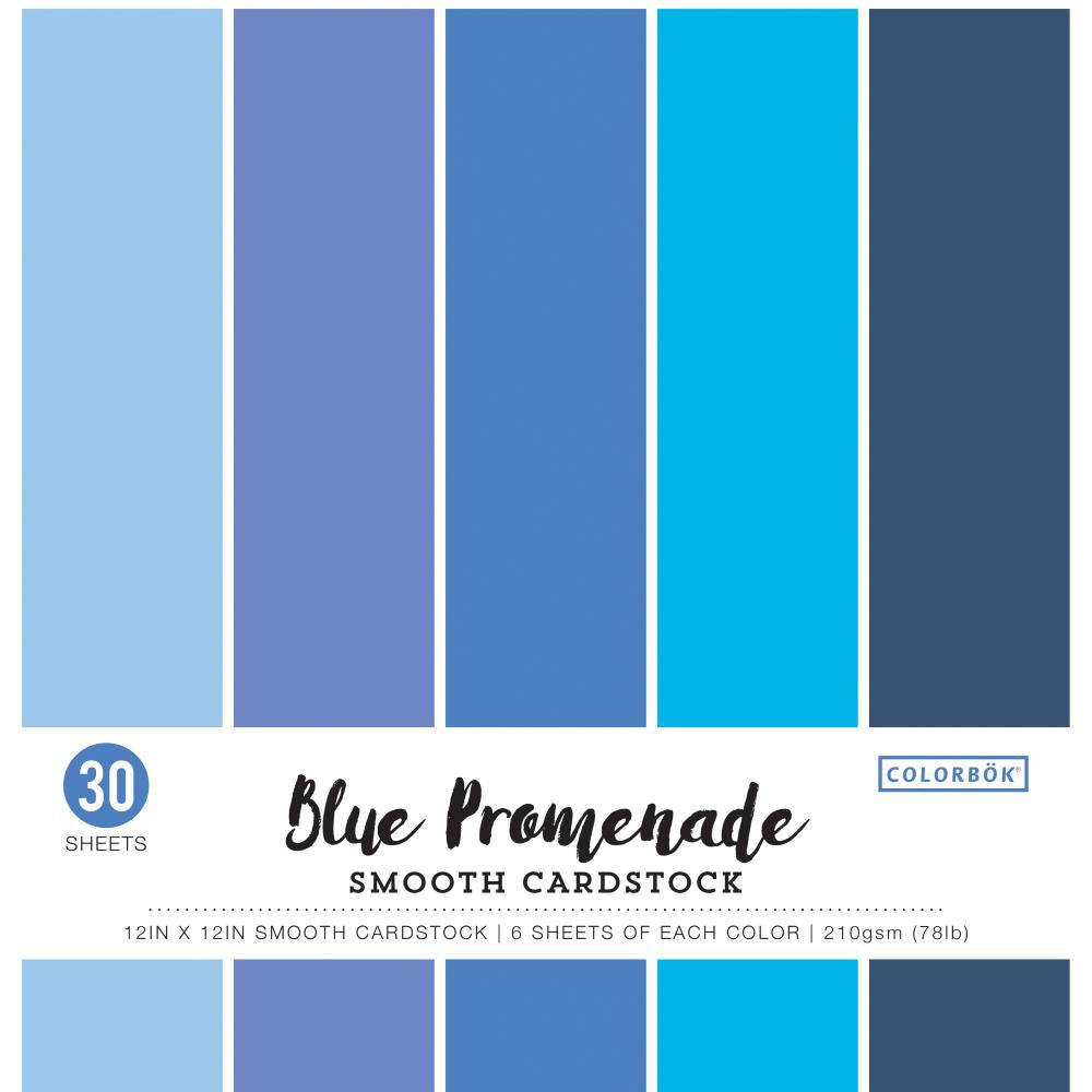 Colorbok 12”x12” Smooth Cardstock BLUE Promenade 30 Sheets