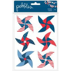 Pebbles AMERICANA 3D Pinwheels 7&quot;X10&quot; 6pc - Scrapbook Kyandyland