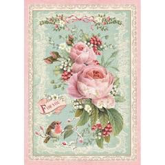 Stamperia Pink Christmas SCRAPBOOKING CARDS SBBPC08 4.5&quot;X6.5&quot; Sheets Scrapbooksrus