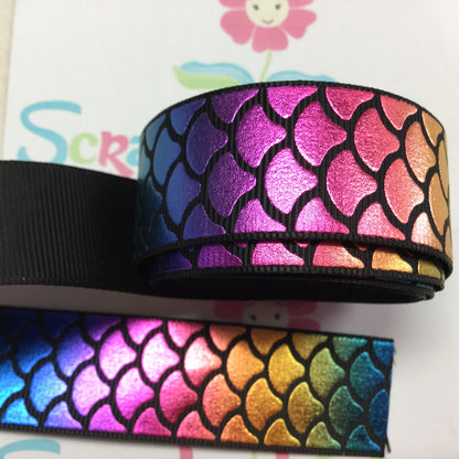 Rainbow Mermaid Scales Grosgrain Ribbon Scrapbooksrus Scrapbook Store