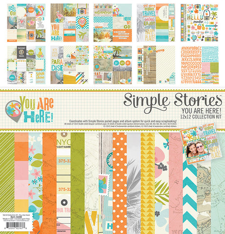 Simple Stories YOU ARE HERE 12"X12" Paper Pack 14pc - Scrapbook Kyandyland