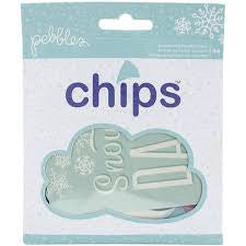 Pebbles WINTER WONDERLAND CHIPS Chipboard 44pc