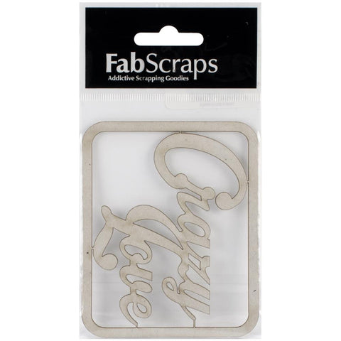 Fabscrapes CRAZY LOVE Die Cut Chipboard 3X3.5 1pc - Scrapbook Kyandyland