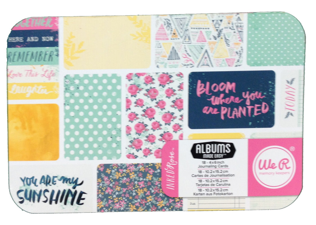 Becky Higgins INKED ROSE 6&quot;X4&quot; Journaling Cards 18pc - Scrapbook Kyandyland