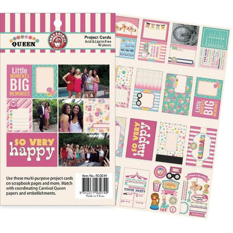 Ruby Rock-It CARNIVAL QUEEN Project Cards 40pc - Scrapbook Kyandyland