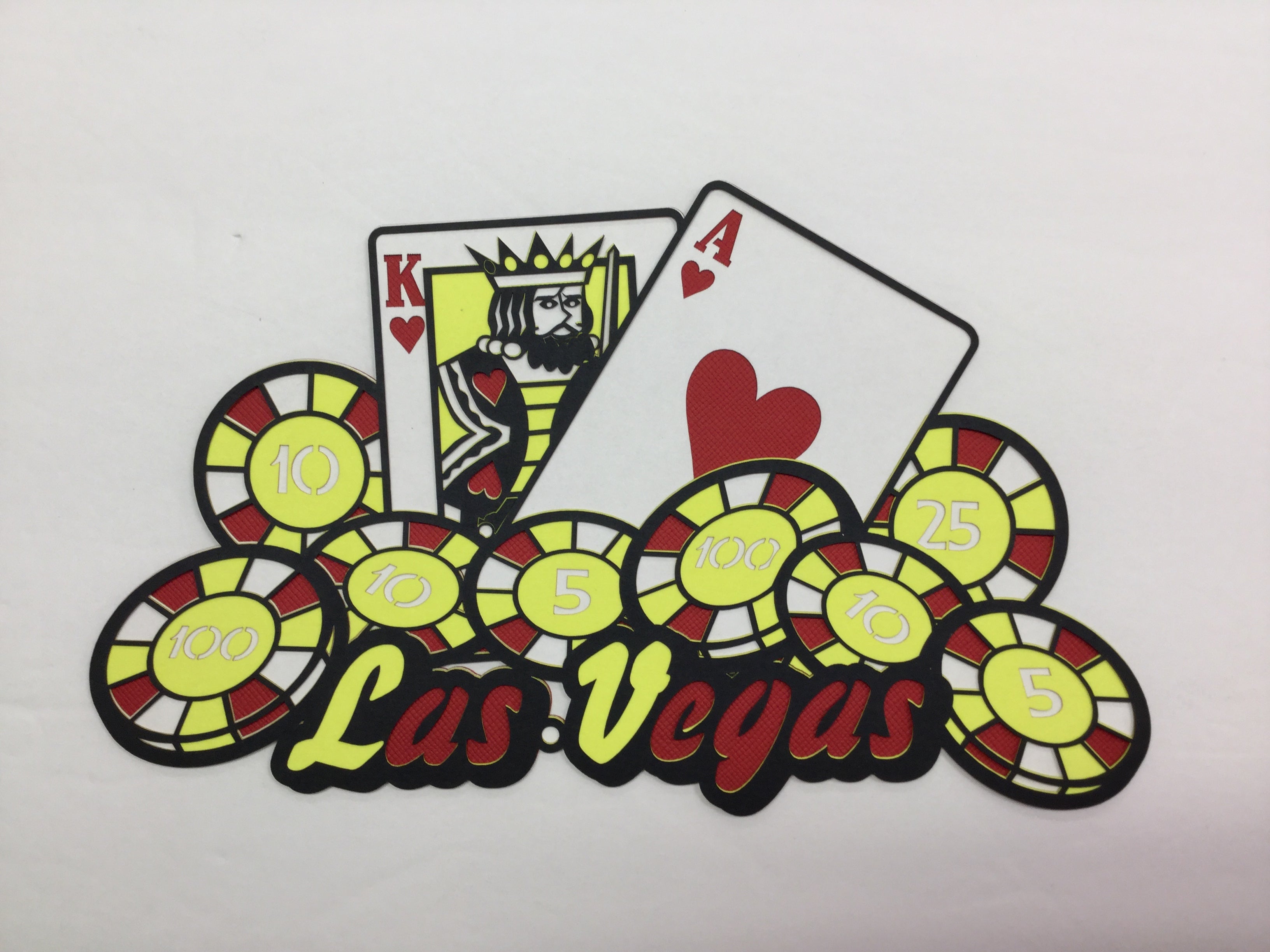 LAS VEGAS CARDS CHIPS Poker LasVegas Laser Cut Diecut LV