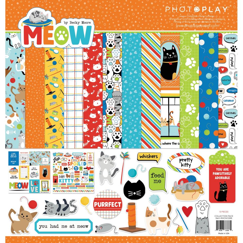 Photoplay MEOW 12X12 Paper Collection Pack 13pc Scrapbookrus