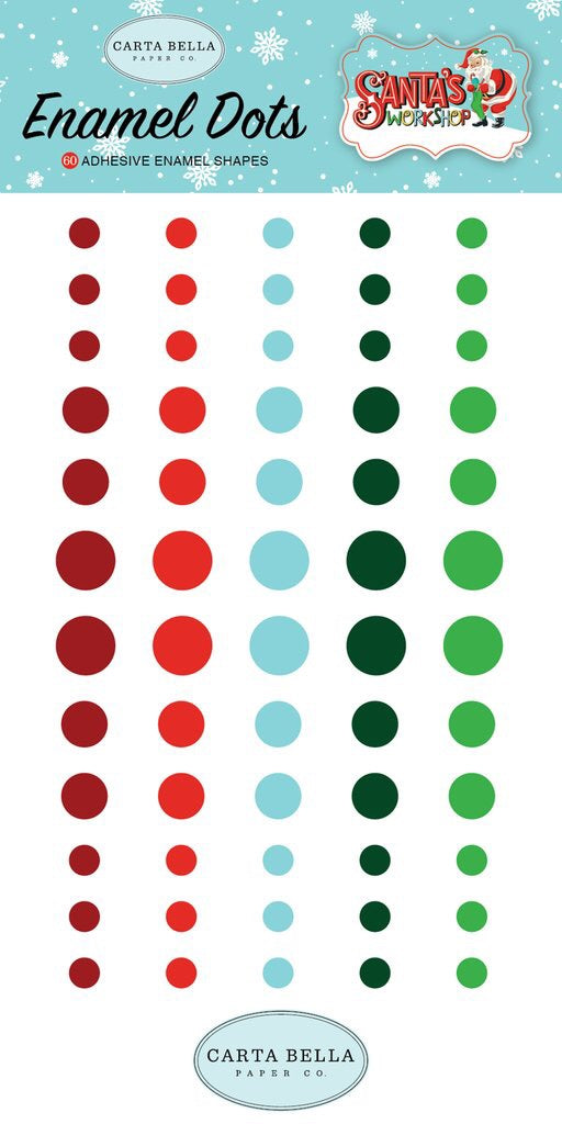 Carta Bella SANTA’S WORKSHOP Enamel Dots 60 pc