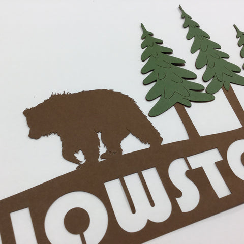 YELLOWSTONE TREES National Park Page Border Laser Cut DieCut