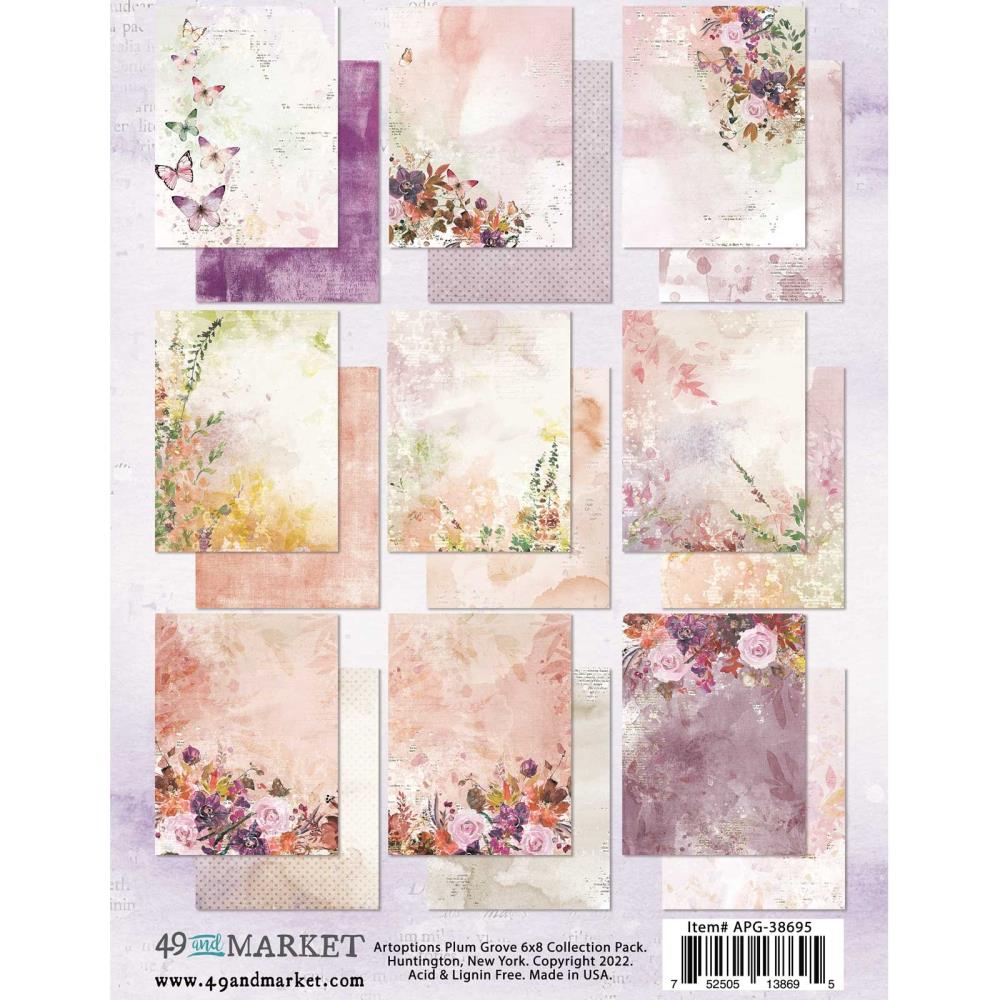 49 and Market ARTOPTIONS PLUM GROVE 6&quot;X8” Collection Paper Pack