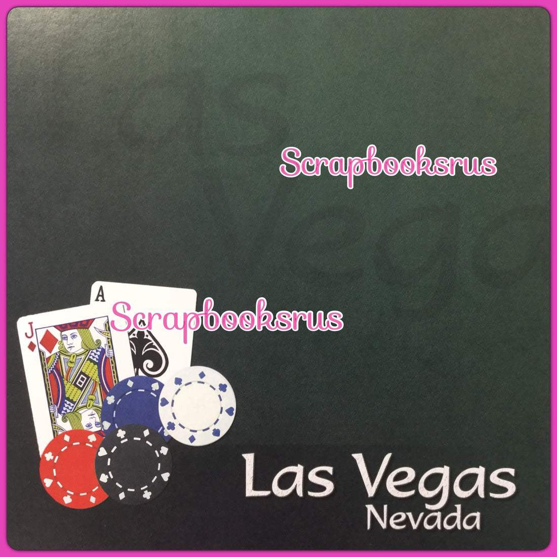 Las Vegas City Cards Chips 12&quot;X12&quot; Scrapbook Paper @Scrapbooksrus