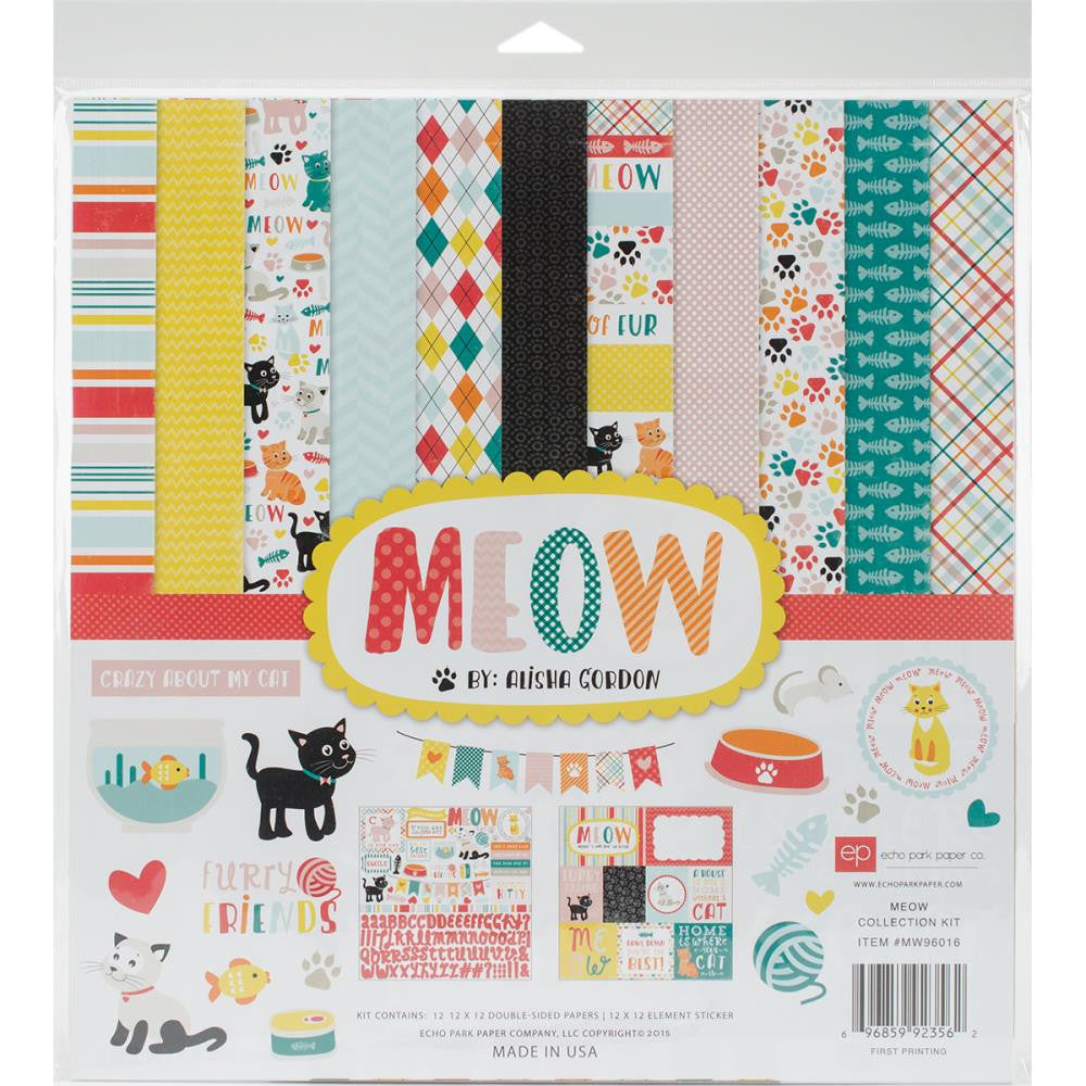 Echo Park MEOW 12X12 Scrapbook Paper Kit - Scrapbook Kyandyland