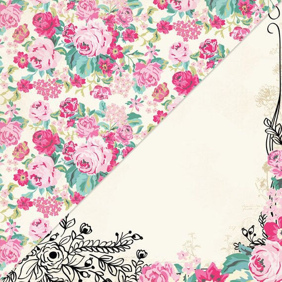 Pink Paislee Oh My Heart BELOVED FIVE 12"X12" Scrapbook Paper