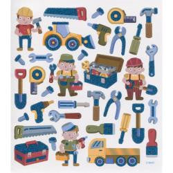 Tattoo King Sticker King BLUE TOOLMAN Sticker 25+pc - Scrapbook Kyandyland