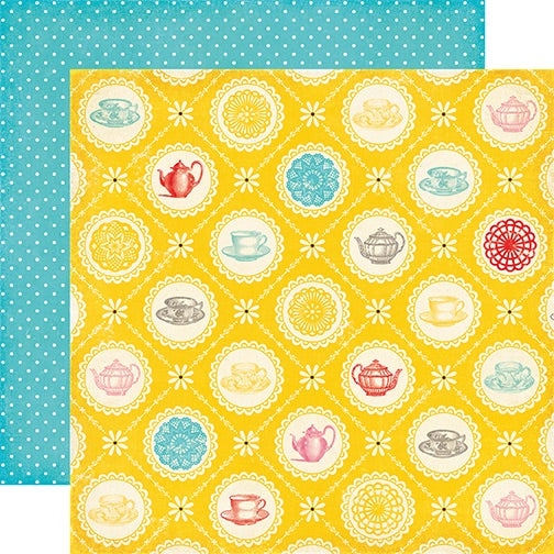 Echo Park Happiness is Homemade TEA TIME 12x12 Scrapbook Paper