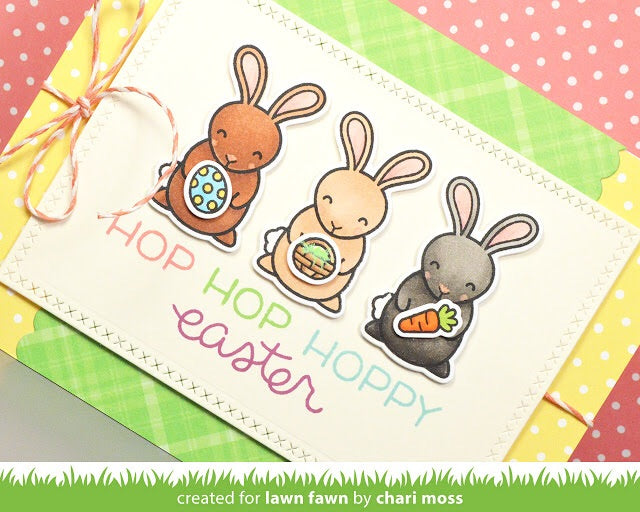 Lawn Fawn HOPPY EASTER Clear Stamps 3&quot;X2&quot; 7pc Scrapbooksrus