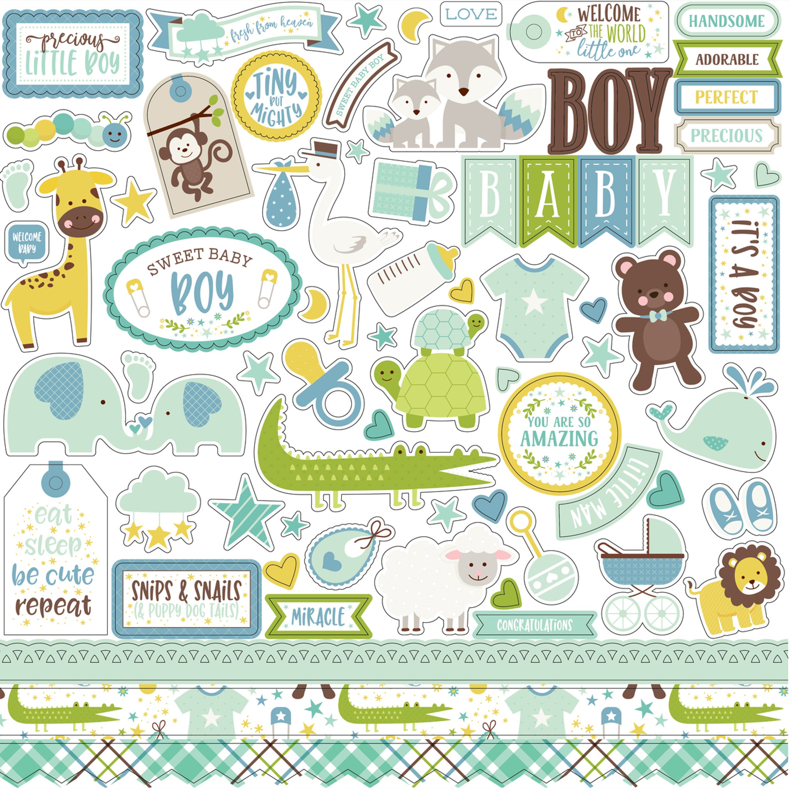 Echo Park SWEET BABY BOY 12&quot;X12&quot; Scrapbook Collection Kit Scrapbooksrus