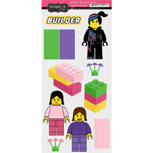 Scrapbook Customs BUILDING BLOCK GIRL figure stickers @scrapbooksrus