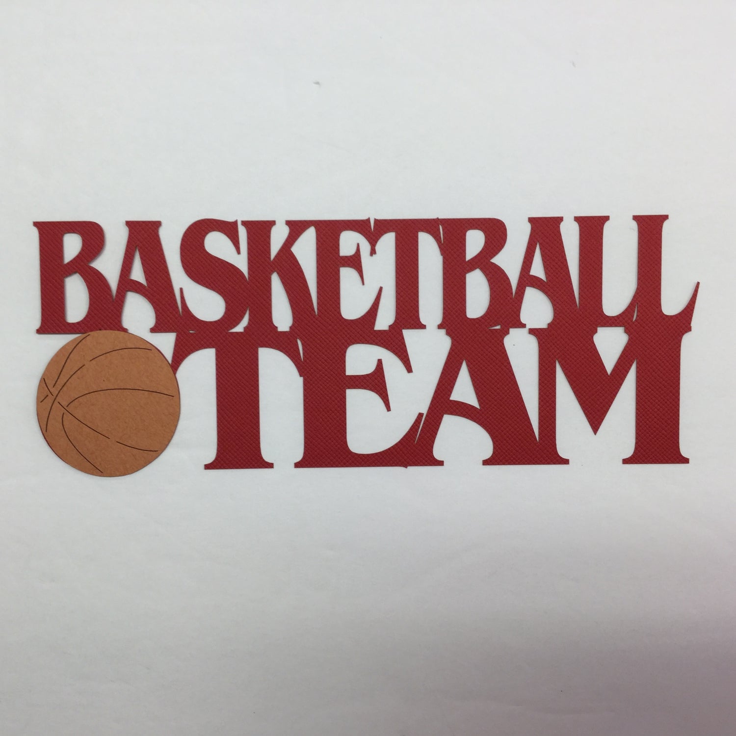 BASKETBALL TEAM Red Laser Die Cut 2pc Scrapbooksrus