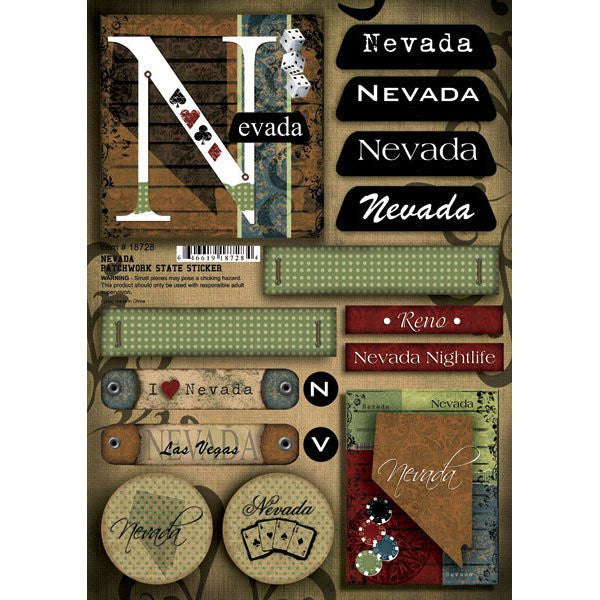 NEVADA PATCHWORK Stickers Las Vegas Travel LV 18728 