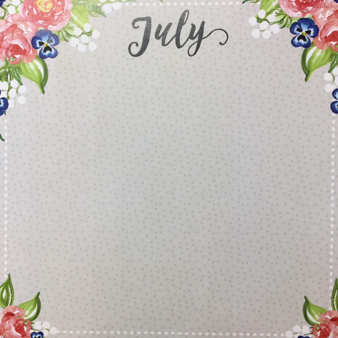 JULY MEMORIES Double Sided12"X12" Scrapbook Customs Paper scrapbooksrus