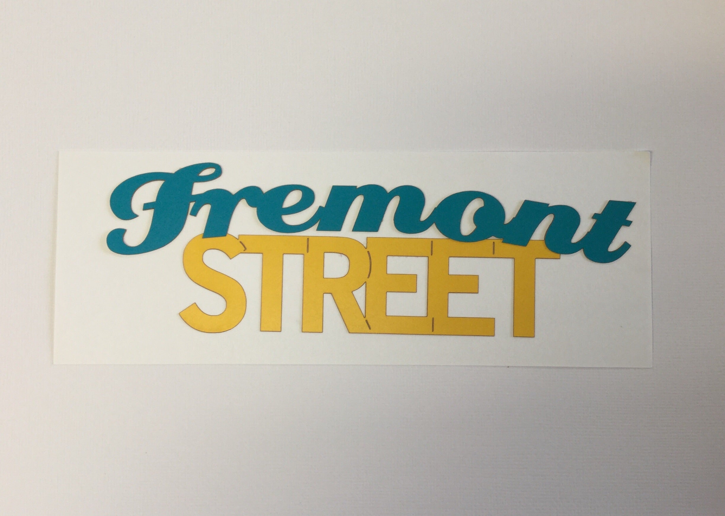 FREMONT STREET OVERLAY Travel LasVegas Laser Cuts 2&quot;X 8&quot; Teal Scrapbooksrus