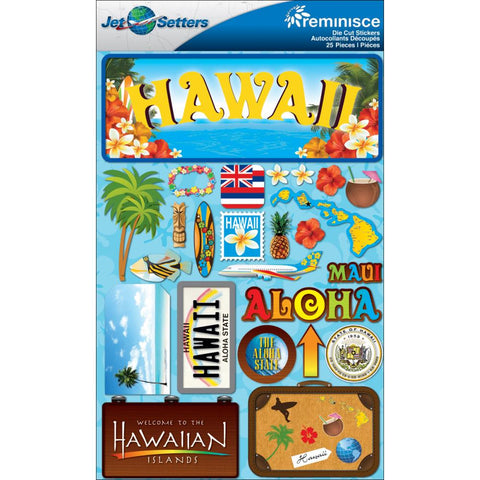 Reminisce Jet Setters HAWAII DieCut Stickers 25pc