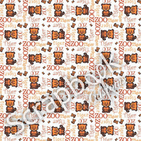 Zoo Buddies TIGER 12"X12" Scrapbook Customs Paper