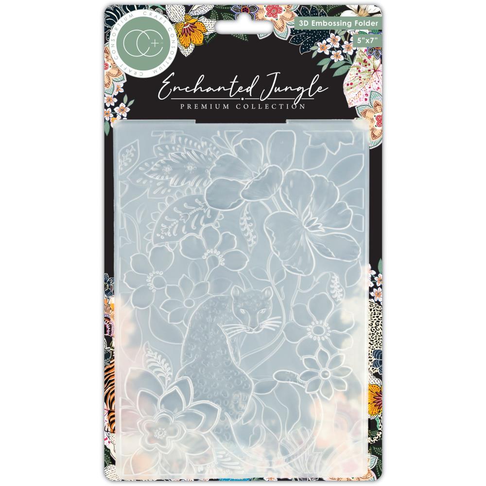 Craft Consortium ENCHANTED JUNGLE Embossing Folder 5&quot;x7&quot;