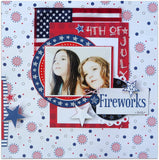 Moxxie RED WHITE BLUE Collection 12"X12" Scrapbook Paper - Scrapbook Kyandyland