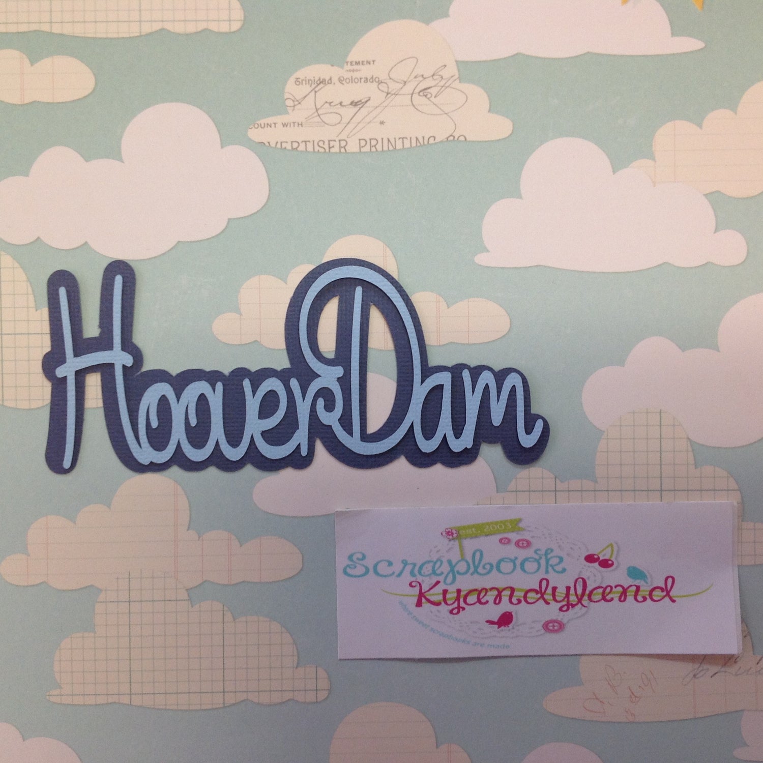 HOOVER DAM LAGOON 2 Layer Diecut Title Travel Die Cut LV