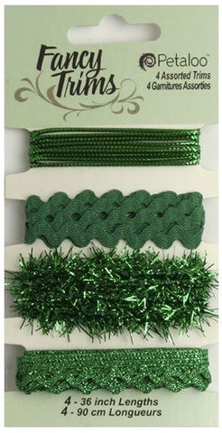 Petaloo Fancy Trims GREEN Ribbon Scrapbooksrus