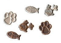 Creative Impressions ANTIQUE CAT PAW&amp;FISH Brads 25pc - Scrapbook Kyandyland