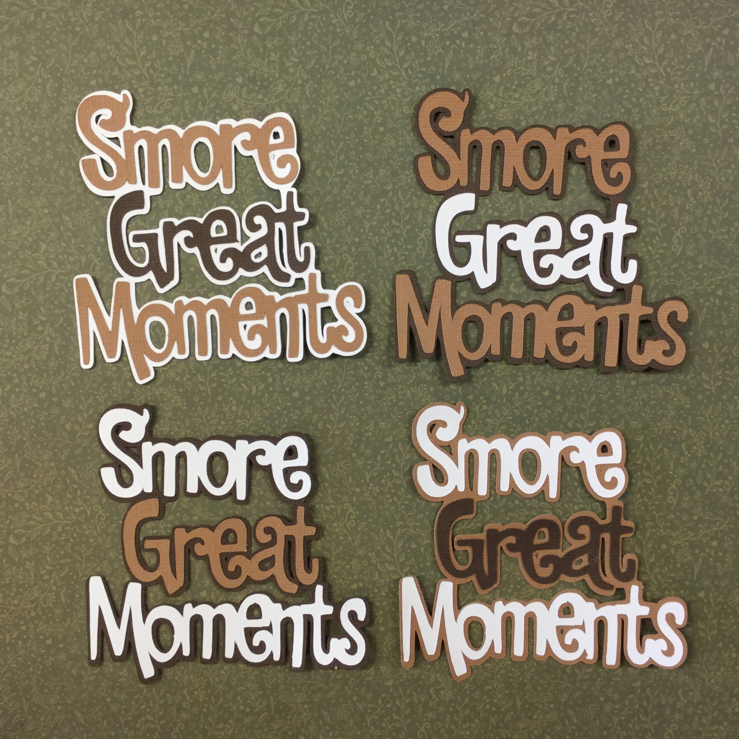 S’MORE GREAT MOMENTS Camping Custom Scrapbook Die Cuts Scrapbooksrus 