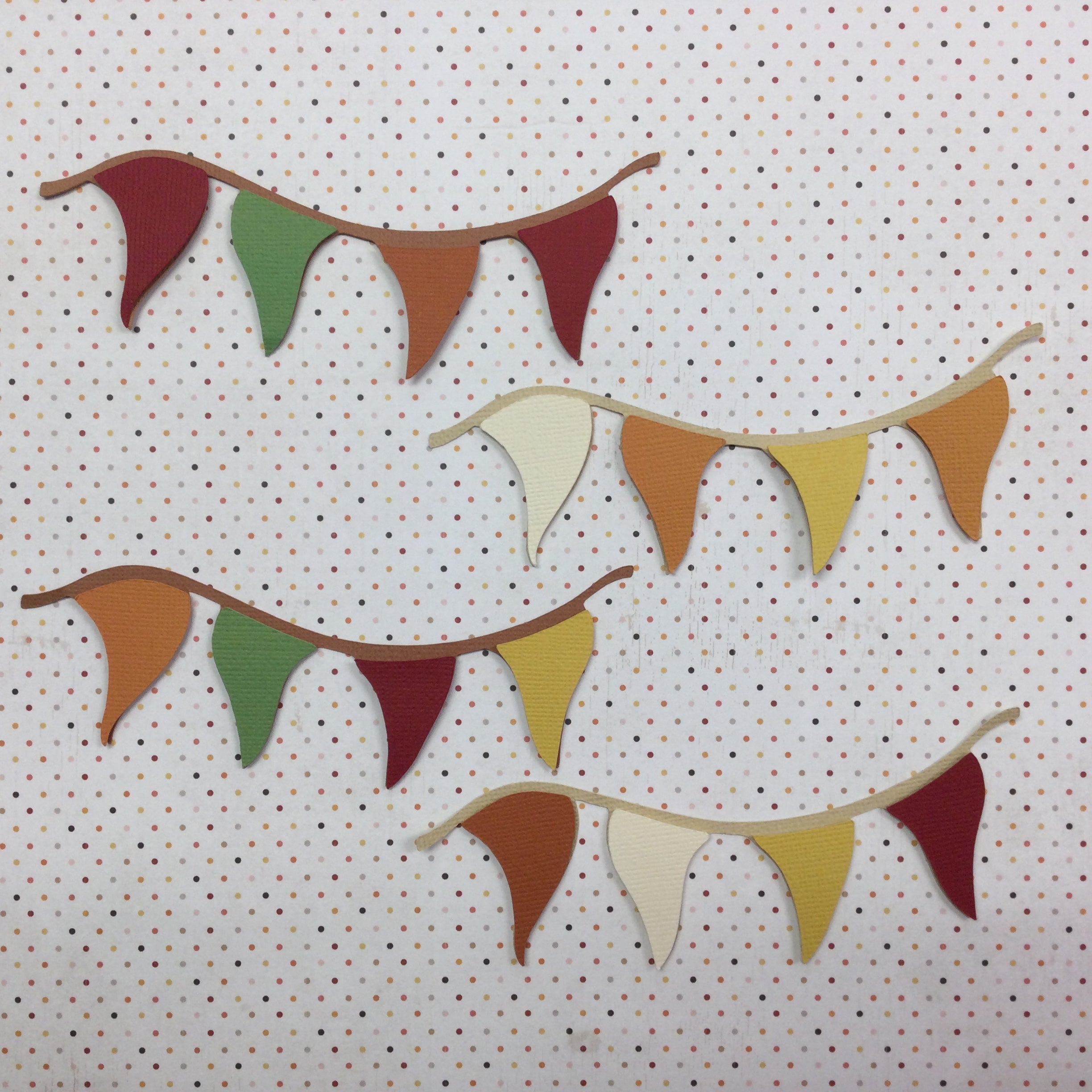 Fall PENNANT FLAG Banner Scrapbook Die Cut Embellishment