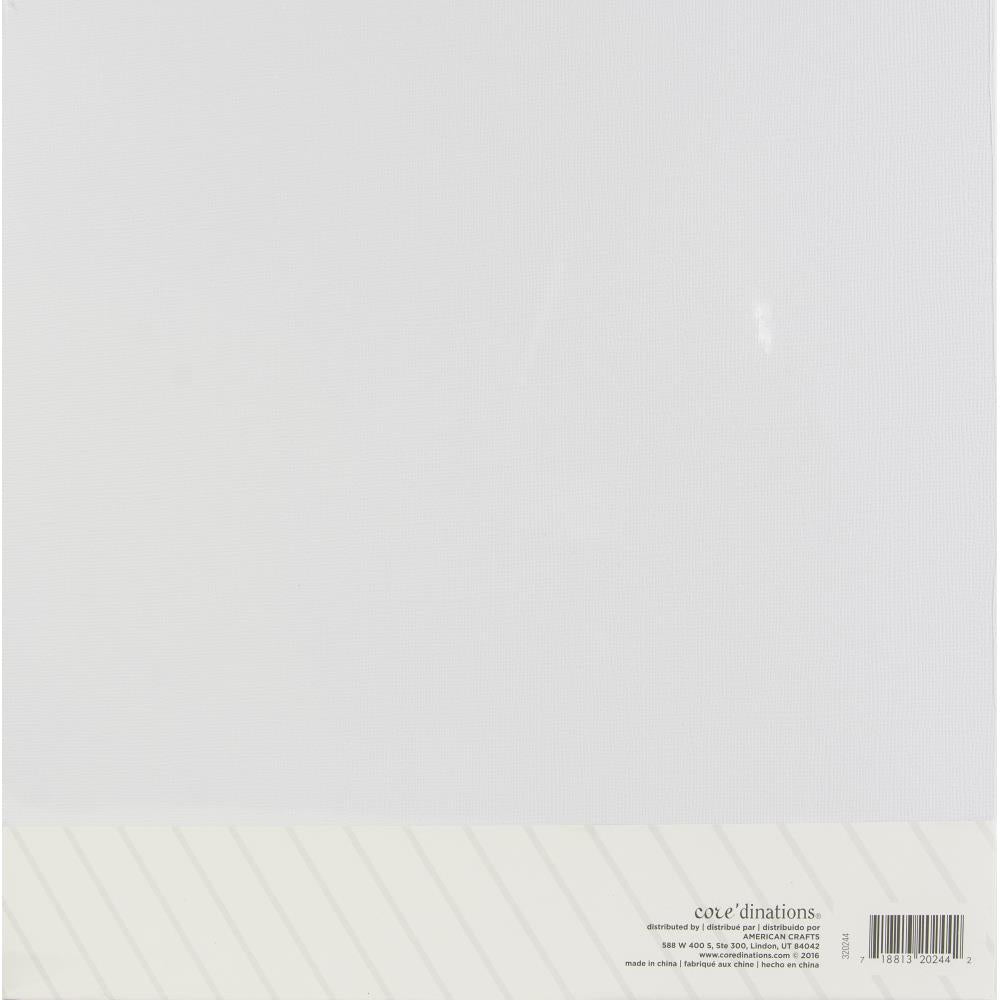 Core’dinations PREMIUM CARDSTOCK 80LB White Canvas 12x12 Paper Pack