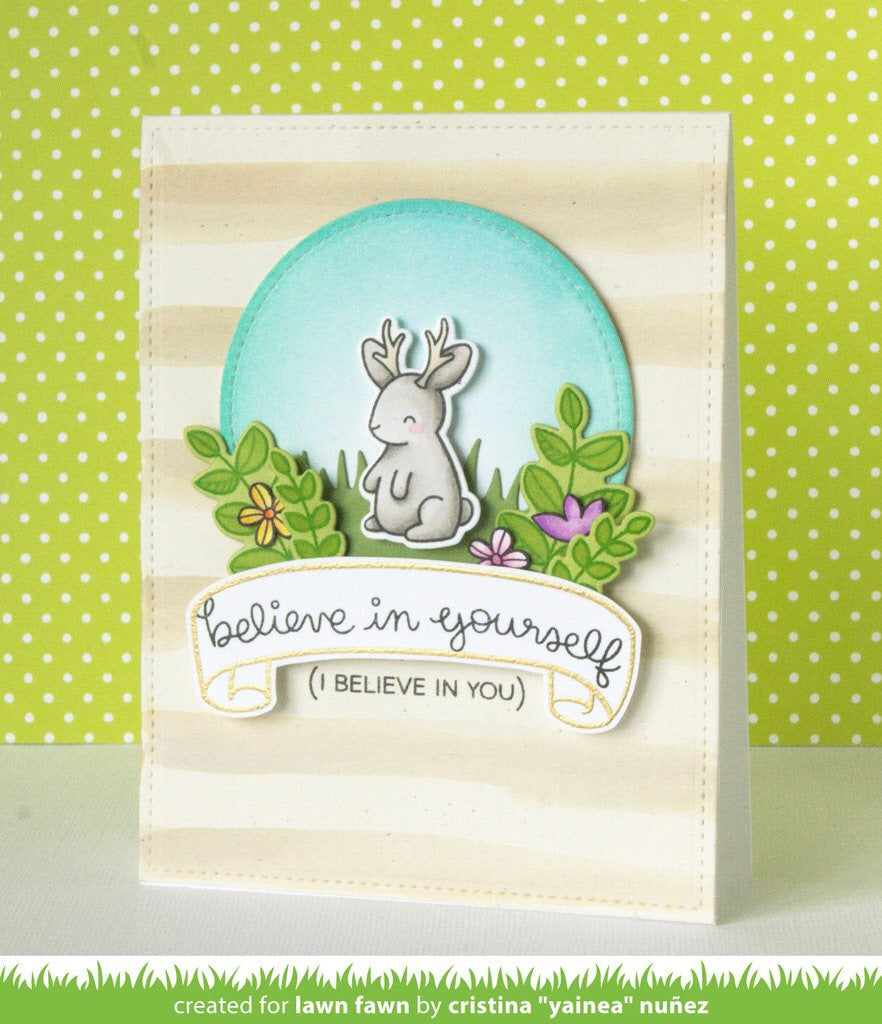 Lawn Fawn BELIEVE IN YOURSELF Stamp Sample @scrapbooksrus