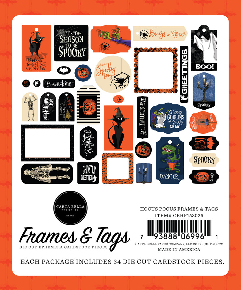 Carta Bella HOCUS POCUS EPHEMERA Die Cut 34 Pieces