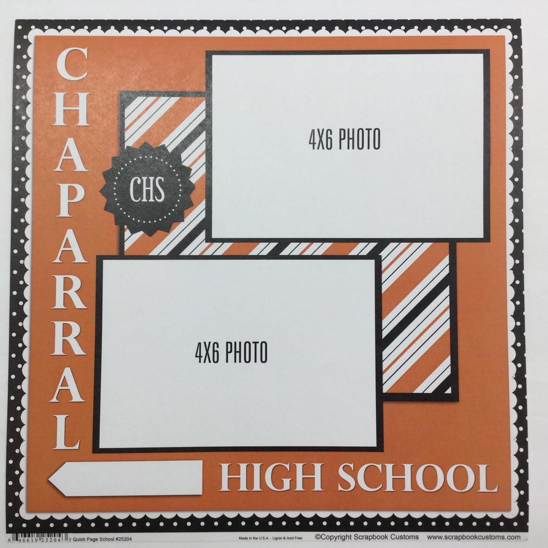 Quick Page CHAPARRAL High School 12"X12" Scrapbook Paper Scrapbooksrus