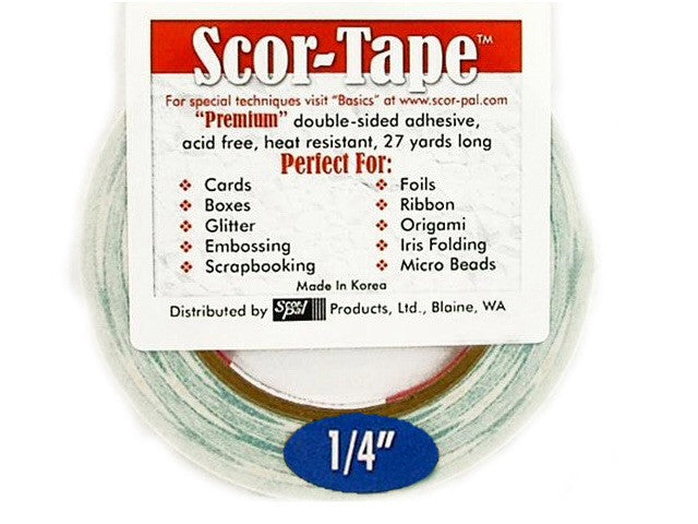 Scor- Pal SCOR- TAPE Double Sided Adhesive 27yrds 1/4&quot; - Scrapbook Kyandyland